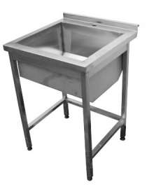 Ванна моечная односекционная с бортом 600х600х850