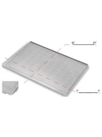 Противень перфорированный 470х330 мм. 2 борта 45 градусов. Углы срезаны