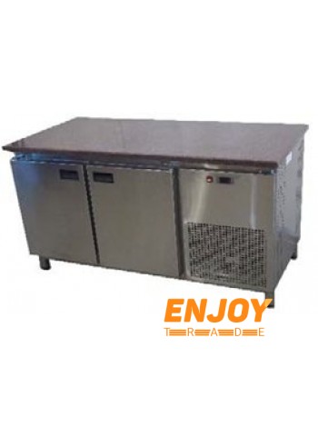 Холодильный стол без борта 1400х700х850 (2 двери) гранитная столешница