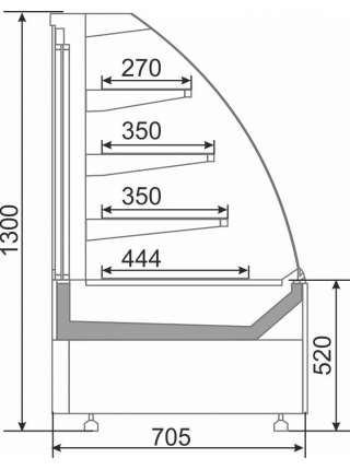 Кондитерская витрина напольная Golfstream Селенга CSG 80 BB белая